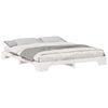 vidaXL Κρεβάτι δαπέδου Λευκό 200 x 220 cm Μασίφ ξύλο πεύκου