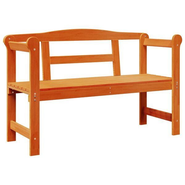 vidaXL Εξωτερικός πάγκος Καφέ 119 x 76 x 44εκ. Μασίφ ξύλο πεύκου