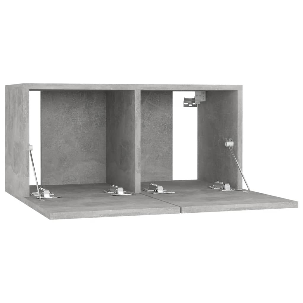 vidaXL Έπιπλα Τηλεόρασης 4 τεμ. Γκρι Σκυρ. 60x30x30εκ. από Επεξ. Ξύλο