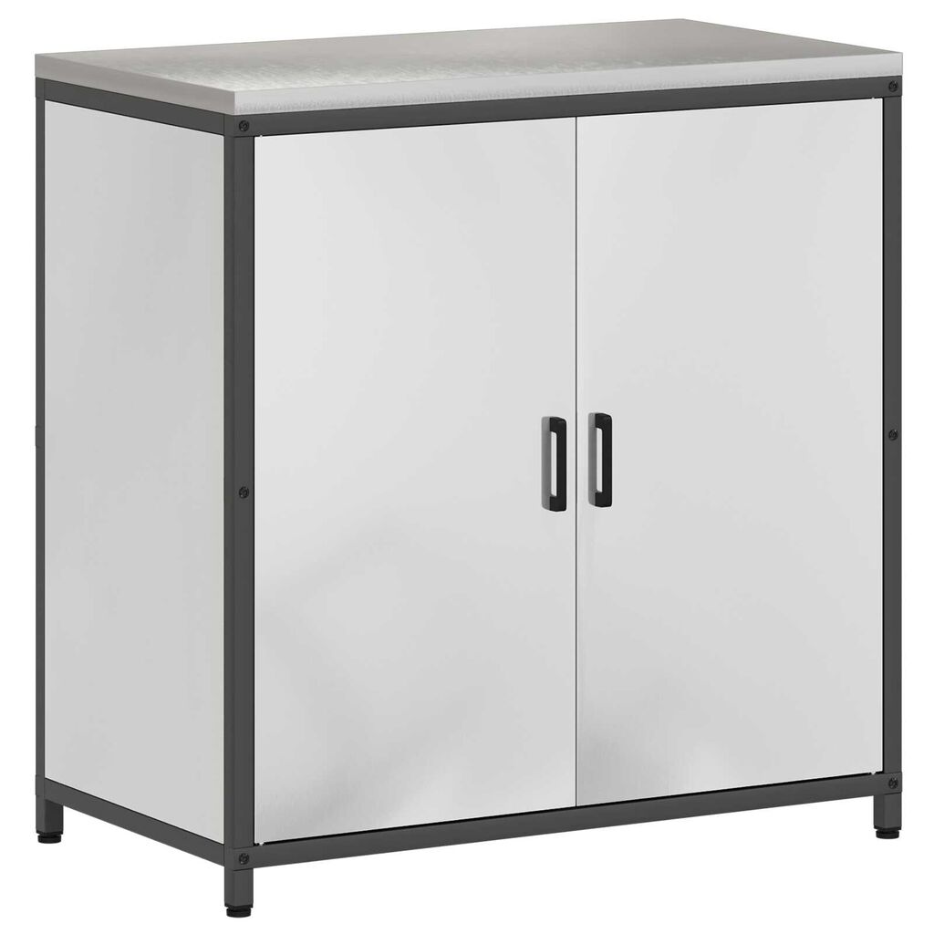 vidaXL Σετ Αποθήκευσης Κουζίνας με ράφι 2 pcs Ασημί 150 x 50 x 92 εκ.
