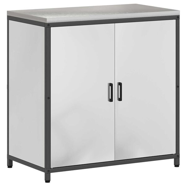 vidaXL Σετ Αποθήκευσης Κουζίνας με ράφι 2 pcs Ασημί 150 x 50 x 92 εκ.