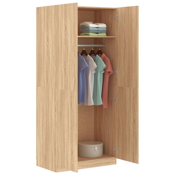 vidaXL Ντουλάπα Χρώμα Sonoma Δρυς 90 x 52 x 200 εκ. από Επεξ. Ξύλο