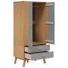 vidaXL Ντουλάπα OLDEN Γκρι & Καφέ 76,5x53x172 εκ. Μασίφ Ξύλο Πεύκου