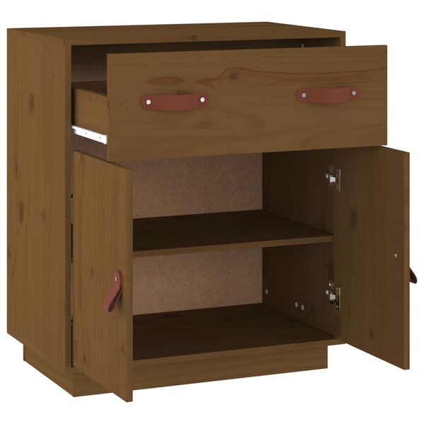 vidaXL Ντουλάπι Καφέ Μελί 65,5 x 40 x 75 εκ. από Μασίφ Ξύλο Πεύκου