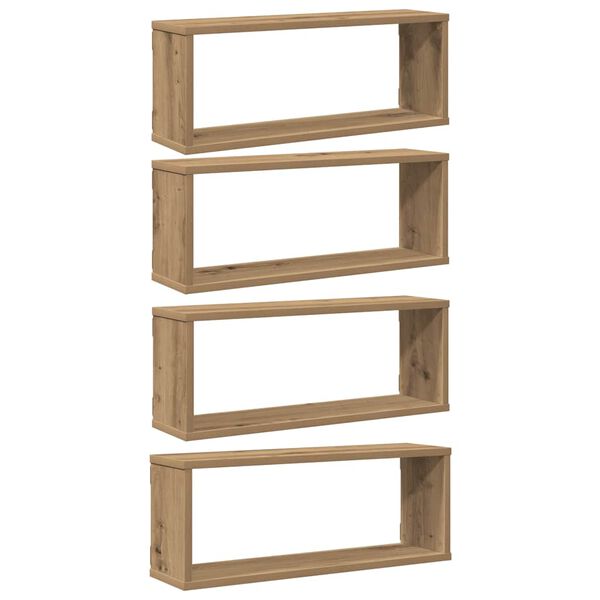 vidaXL Ράφια κύβων τοίχου 4 τεμάχια Artisan Oak Κατασκευασμένο ξύλο