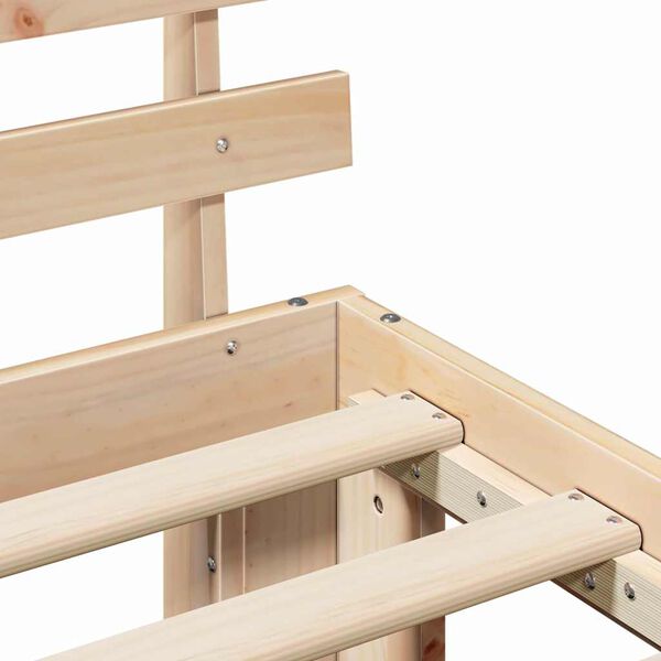 vidaXL Σκελετός Κρεβατιού Καφέ 140 x 200 cm Μασίφ ξύλο πεύκου