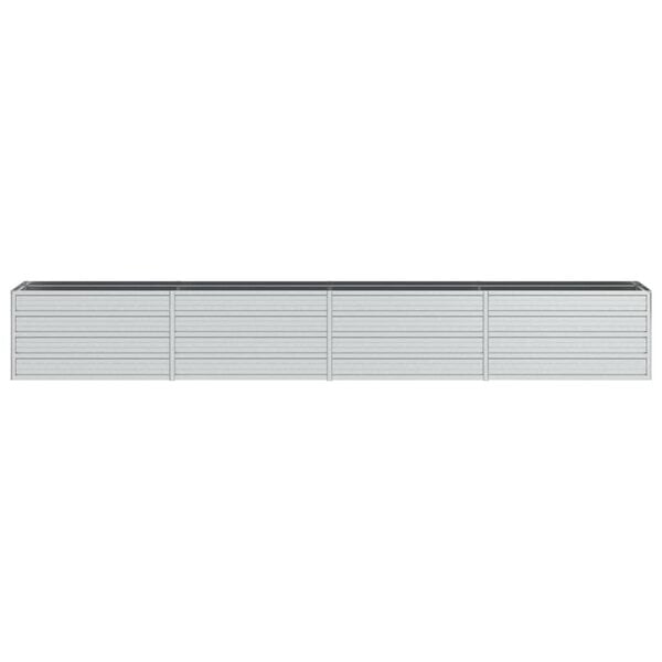 vidaXL Ζαρντινιέρα Υπερυψωμένη Ασημί 320x40x45 εκ. Γαλβανισμ. Χάλυβας