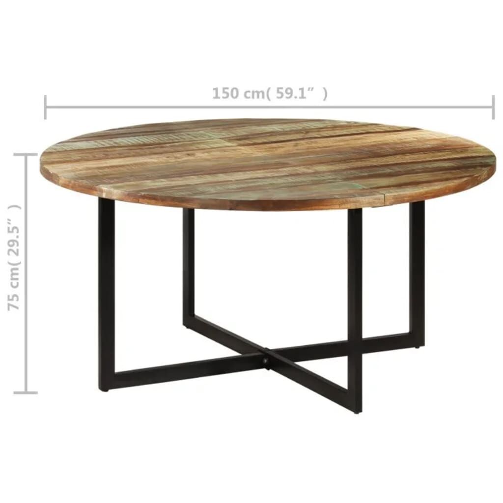 vidaXL Τραπεζαρία 150 x 75 εκ. από Μασίφ Ανακυκλωμένο Ξύλο