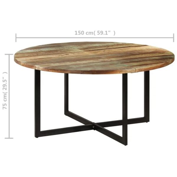 vidaXL Τραπεζαρία 150 x 75 εκ. από Μασίφ Ανακυκλωμένο Ξύλο