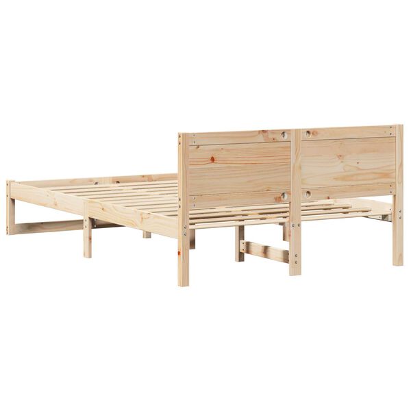 vidaXL Σκελετός Κρεβατιού Καφέ 140 x 190 cm Μασίφ ξύλο πεύκου