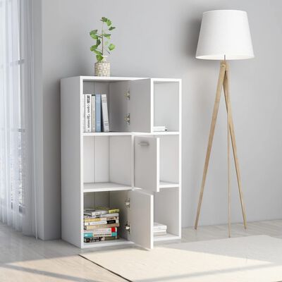 vidaXL Ραφιέρα με Ντουλάπια Λευκή 60 x 29,5 x 90 εκ. από Μοριοσανίδα