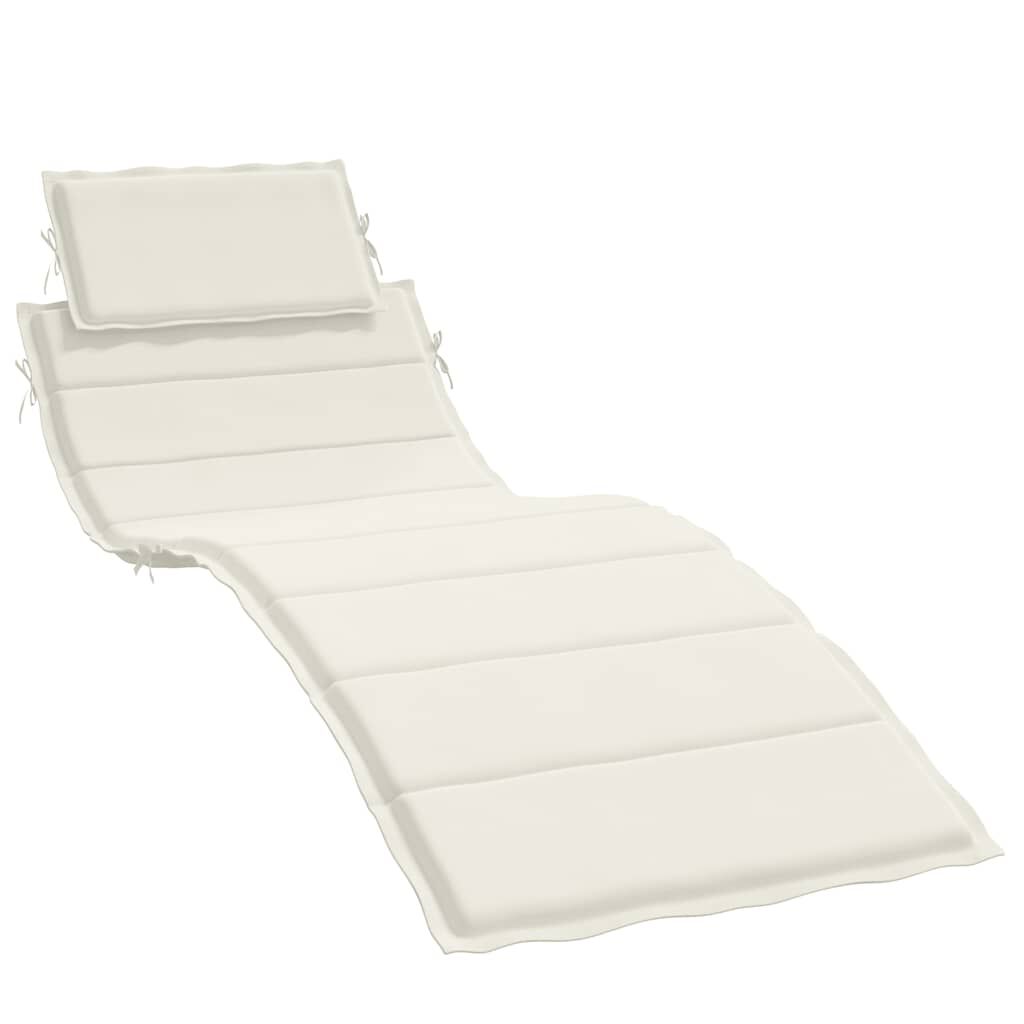 vidaXL Μαξιλάρι Ξαπλώστρας Κρεμ 186x58x4 εκ. Ύφασμα