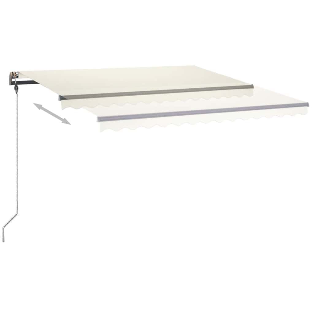 vidaXL Τέντα Συρόμενη Χειροκίνητη με LED Κρεμ 4 x 3 μ.