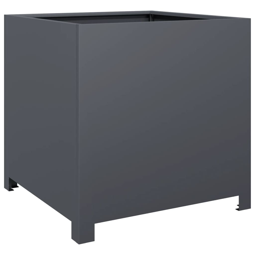 vidaXL Ζαρντινιέρα Κήπου Ανθρακί 50x50x50 εκ. από Ατσάλι