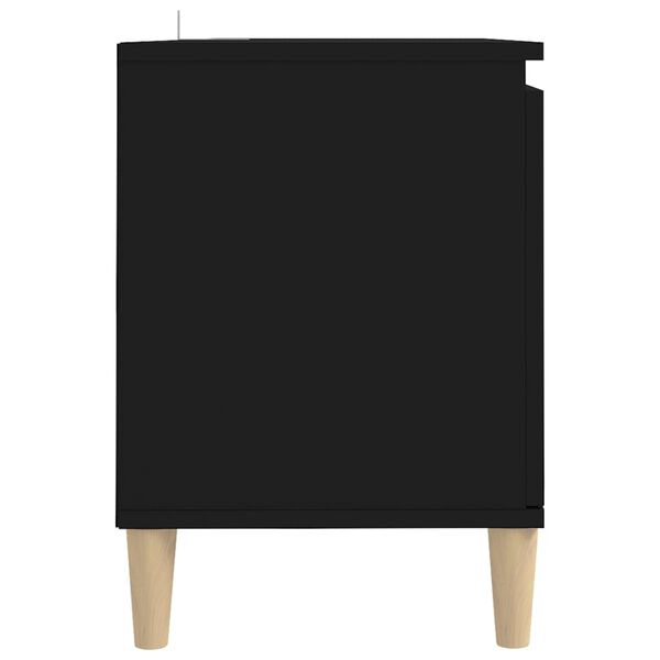 vidaXL Έπιπλο Τηλεόρασης Καφέ Μαύρο 103,5x35x50εκ. Μασίφ Ξύλινα Πόδια