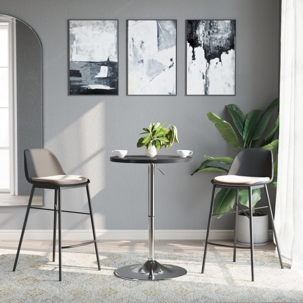 vidaXL Τραπέζι Μπαρ Μαύρο 50x50x90 εκ. Επ. Ξύλο / Επιχρωμιωμένο Ατσάλι