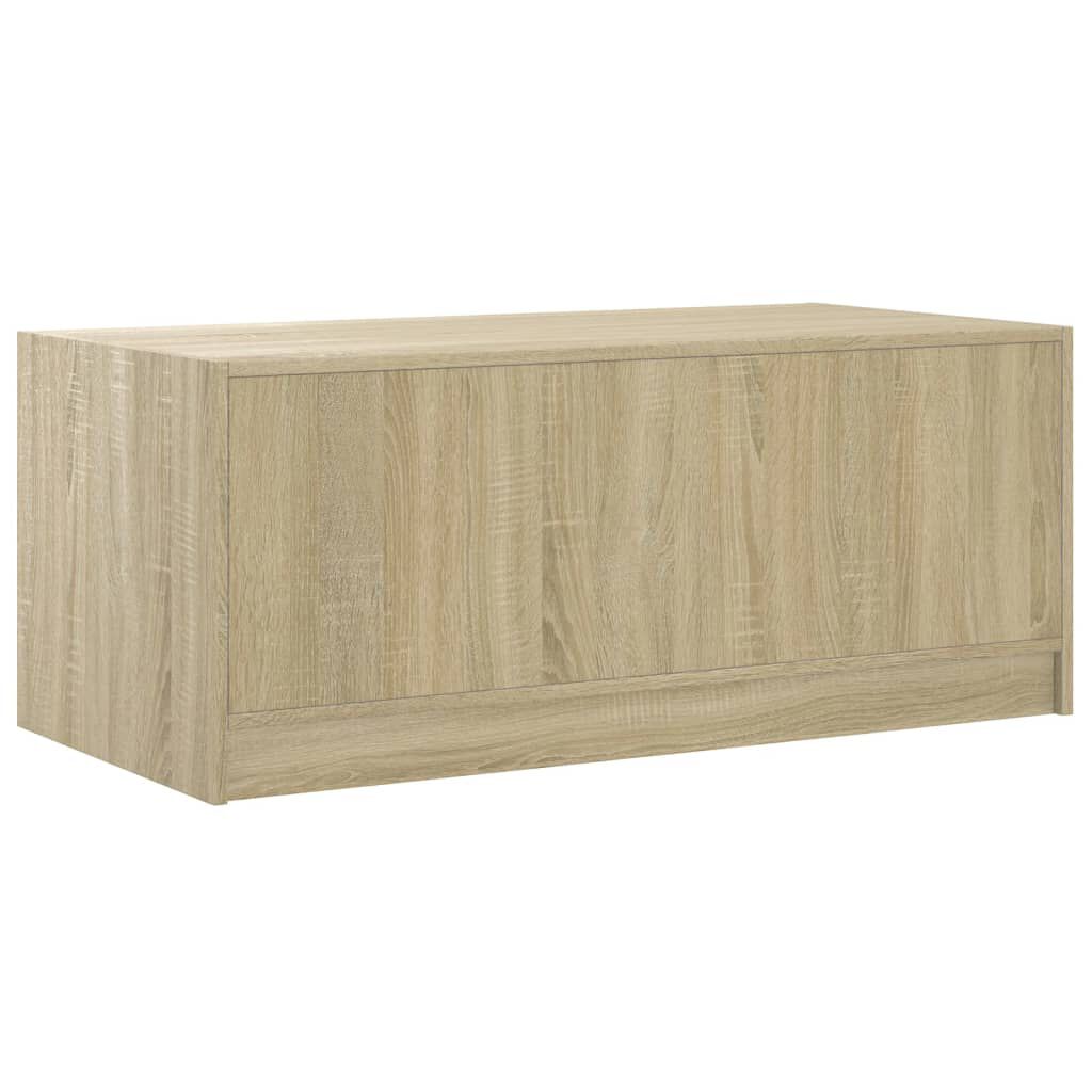 vidaXL Τραπεζάκι Σαλονιού Sonoma Δρυς 102x50x42 εκ. με Γυάλινες Πόρτες