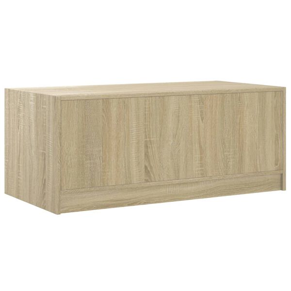vidaXL Τραπεζάκι Σαλονιού Sonoma Δρυς 102x50x42 εκ. με Γυάλινες Πόρτες