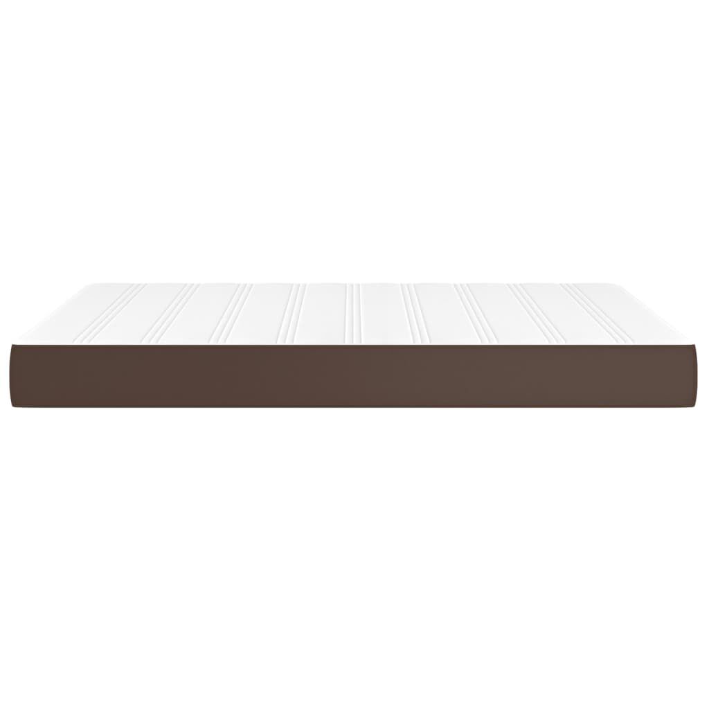 vidaXL Στρώμα με Pocket Springs Καφέ 140x190x20 εκ. Συνθετικό Δέρμα