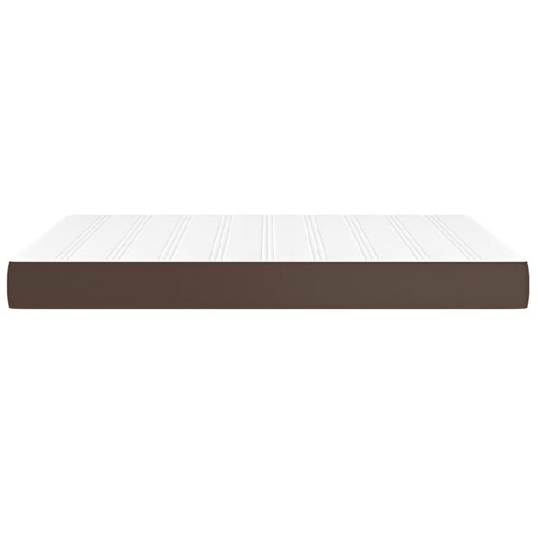 vidaXL Στρώμα με Pocket Springs Καφέ 140x190x20 εκ. Συνθετικό Δέρμα