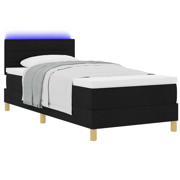 vidaXL Κρεβάτι με ελατήρια με στρώμα Μαύρο 100 x 200 cm ύφασμα