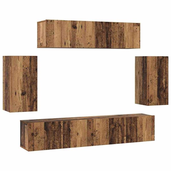 vidaXL Σετ επίπλου τηλεόρασης 6 pcs Παλαιό ξύλο 80 x 30 x 30 εκ