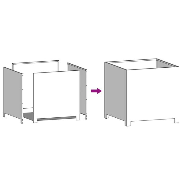 vidaXL Ζαρντινιέρα Κήπου Ανθρακί 50x50x50 εκ. από Ατσάλι