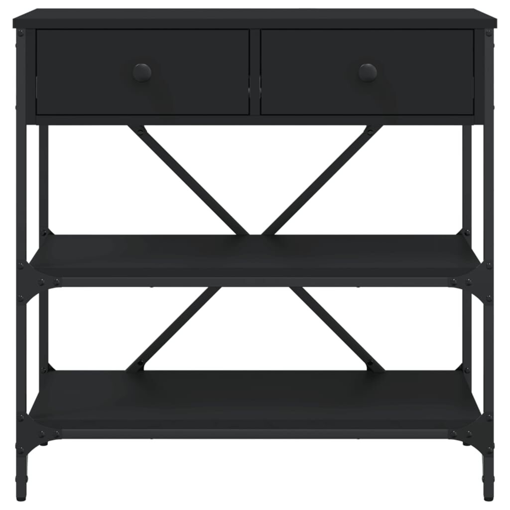 vidaXL Τραπέζι Κονσόλα Μαύρο 75 x 34,5 x 75 εκ. από Επεξεργ. Ξύλο
