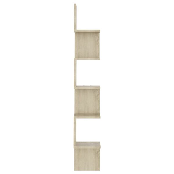 vidaXL Γωνιακή Ραφιέρα Τοίχου Ξύλο Δρυός 20x20x127,5εκ. από Επεξ. Ξύλο