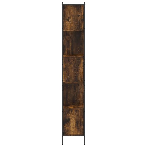 vidaXL Βιβλιοθήκη Καπνιστή Δρυς 72x28x172εκ. από Επεξεργασμένο Ξύλο