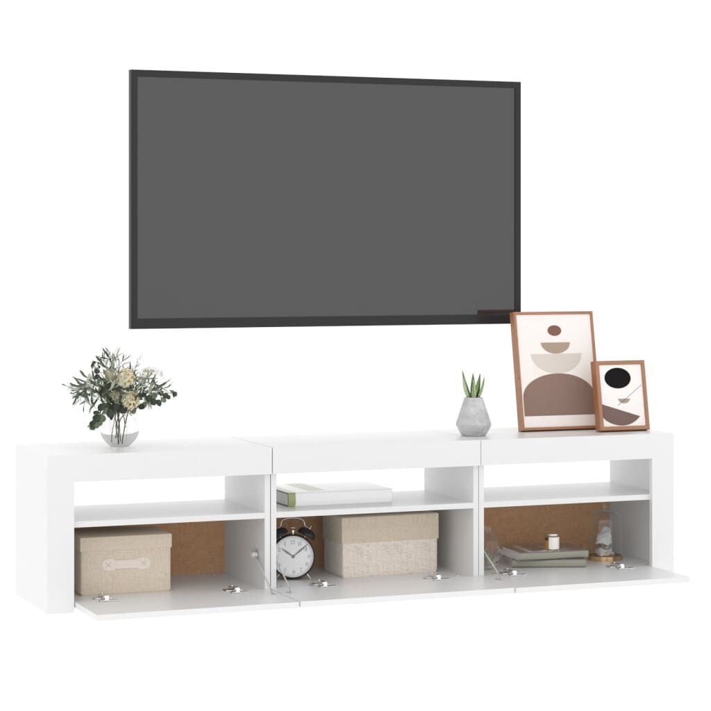 vidaXL Έπιπλο Τηλεόρασης με LED Λευκό 180 x 35 x 40 εκ.