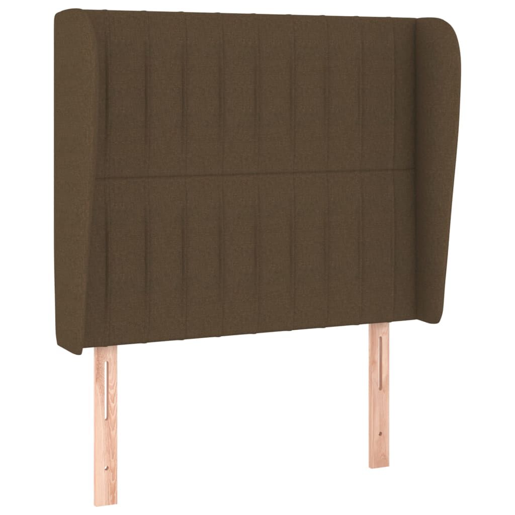 vidaXL Κρεβάτι Boxspring με Στρώμα Σκούρο Καφέ 90x200 εκ. Υφασμάτινο