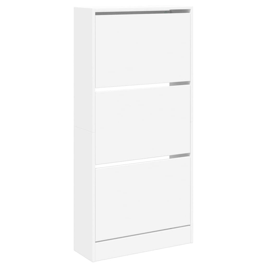 vidaXL Παπουτσοθήκη Λευκή 60x21x125,5 εκ. από Επεξεργασμένο Ξύλο