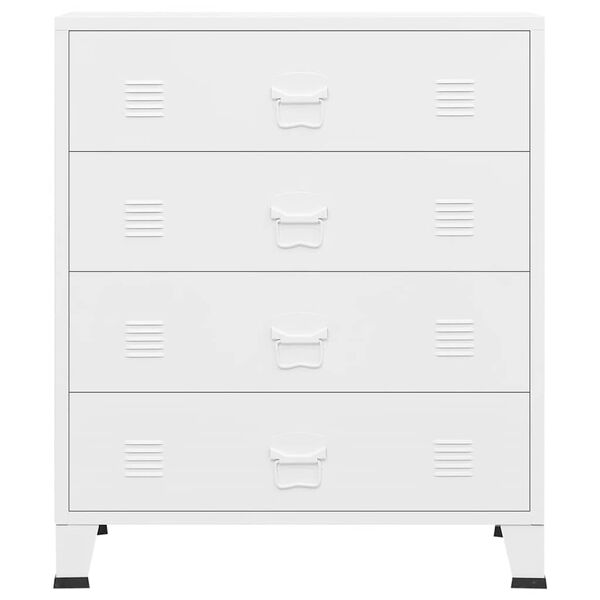 vidaXL Συρταριέρα Βιομηχανική Λευκή 78 x 40 x 93 εκ. Μεταλλική