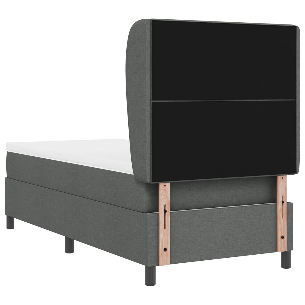 κρεβάτι με στρώμα vidaXL Box Spring Γκρι 100x200 εκ Υφάσματος