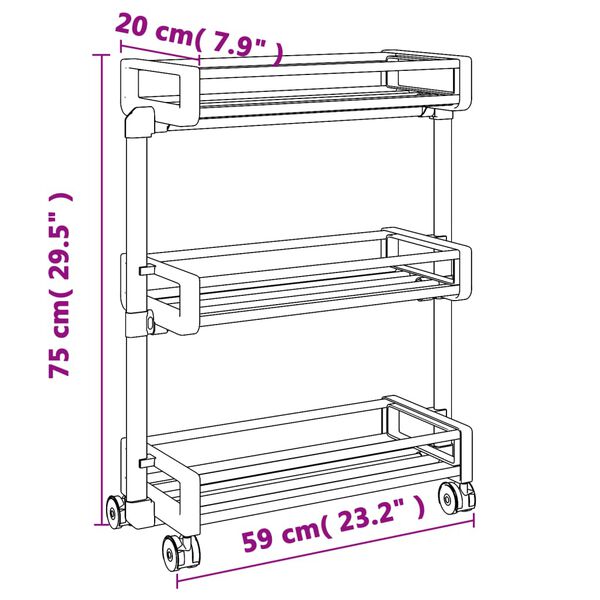 vidaXL Τρόλει Αποθήκευσης 59 x 20 x 75 εκ. από Αλουμίνιο