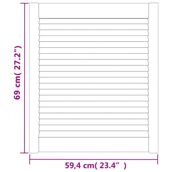 vidaXL Πορτάκι με Περσίδες 69x59,4 εκ. από Μασίφ Ξύλο Πεύκου