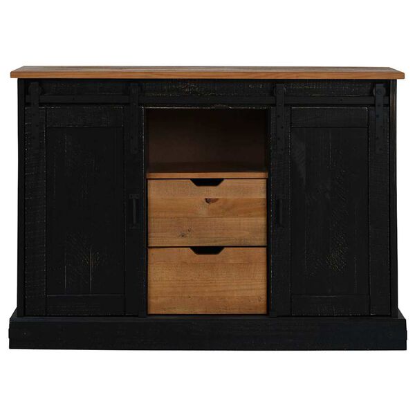vidaXL Sideboard HALDEN 2 συρόμενες πόρτες μαύρο 112x40x80 cm