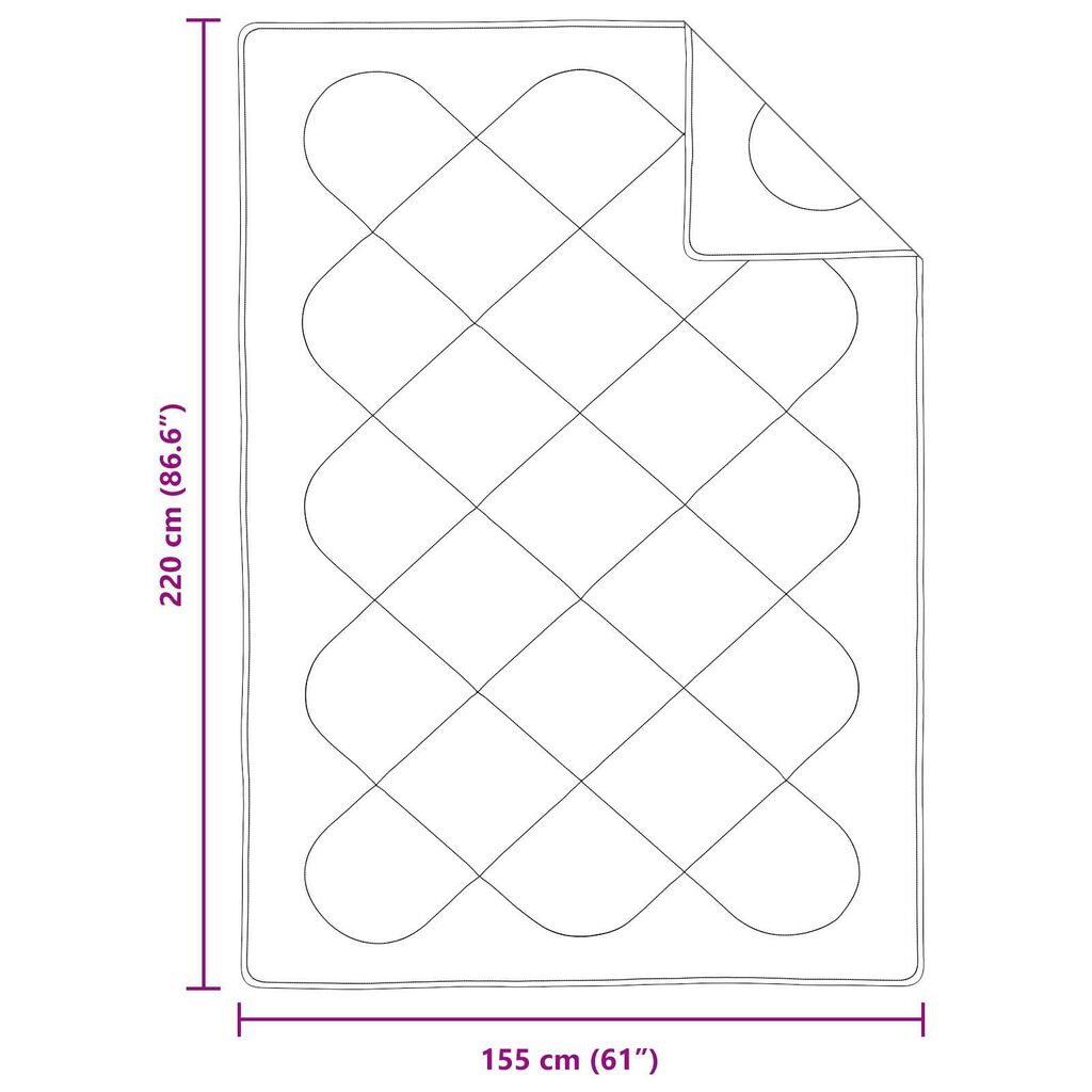 vidaXL Καλοκαιρινό Παπλωμά με Μαξιλάρι Other 2 pcs Λευκό 155 x 220 cm