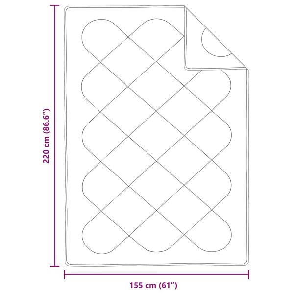 vidaXL Καλοκαιρινό Παπλωμά με Μαξιλάρι Other 2 pcs Λευκό 155 x 220 cm