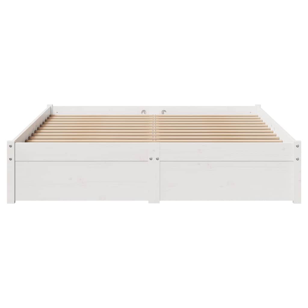vidaXL Σκελετός Κρεβ. Χωρίς Στρώμα Λευκό 135x190 εκ Μασίφ Πεύκο