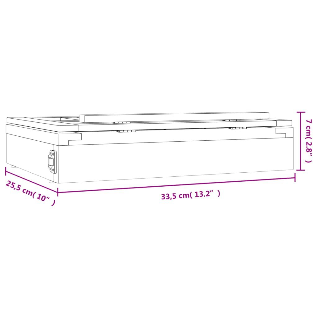 vidaXL Καβαλέτο Επιτραπέζιο Συρτάρι 33,5x25,5x7 εκ. Μασίφ Ξύλο Πεύκου