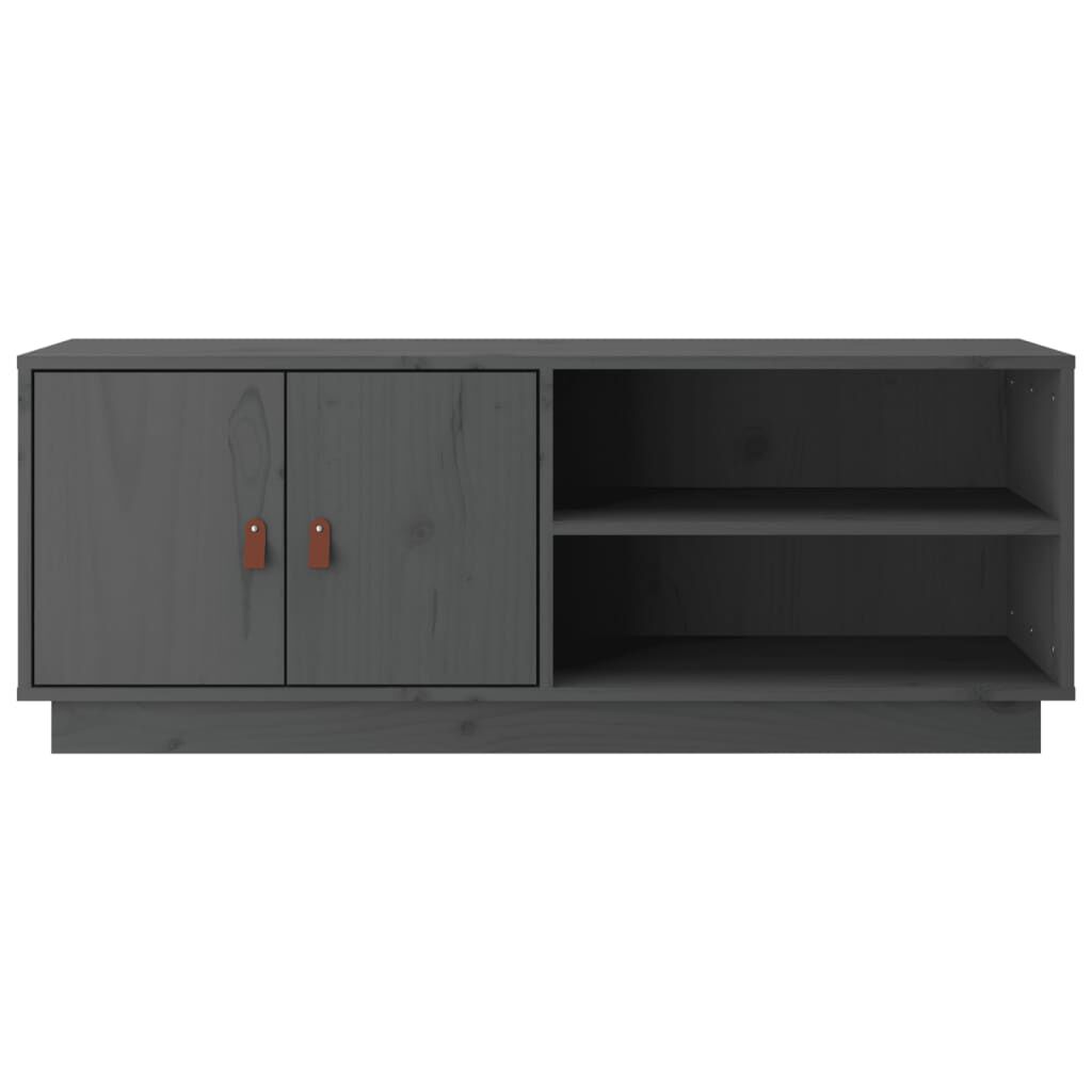 vidaXL Έπιπλο Τηλεόρασης Γκρι 105x34x40 εκ. από Μασίφ Ξύλο Πεύκου