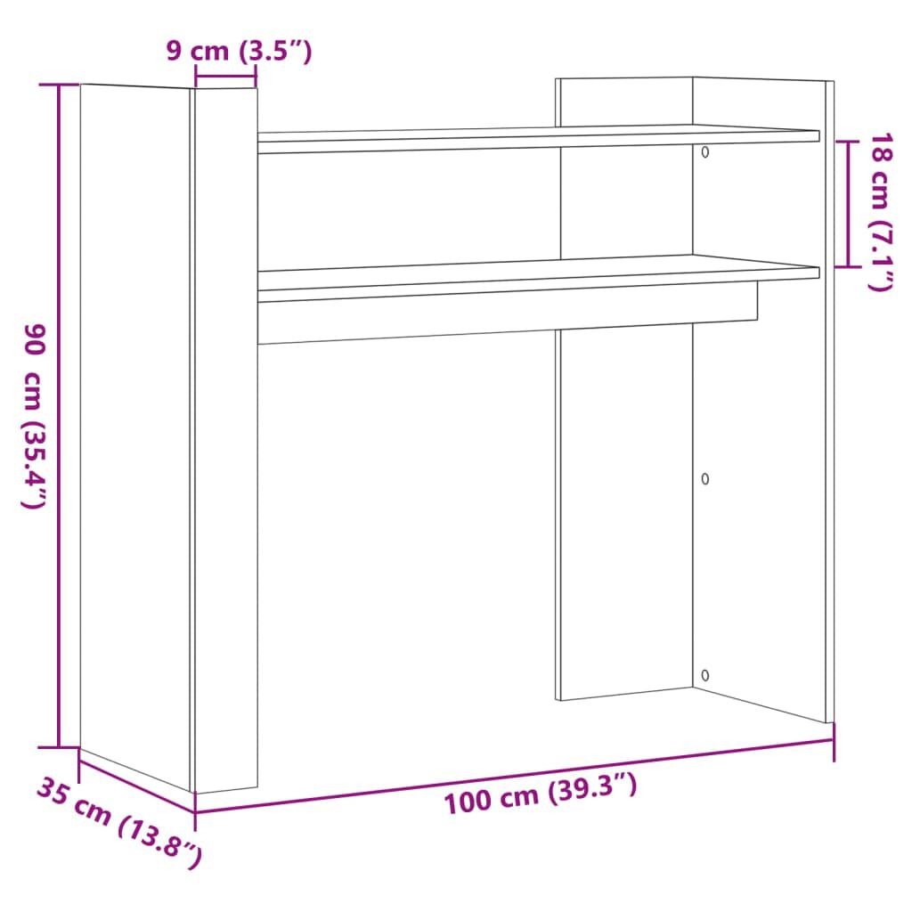 vidaXL Τραπεζάκι Κονσόλα Λευκό 100x35x90 εκ. από Επεξεργασμένο Ξύλο