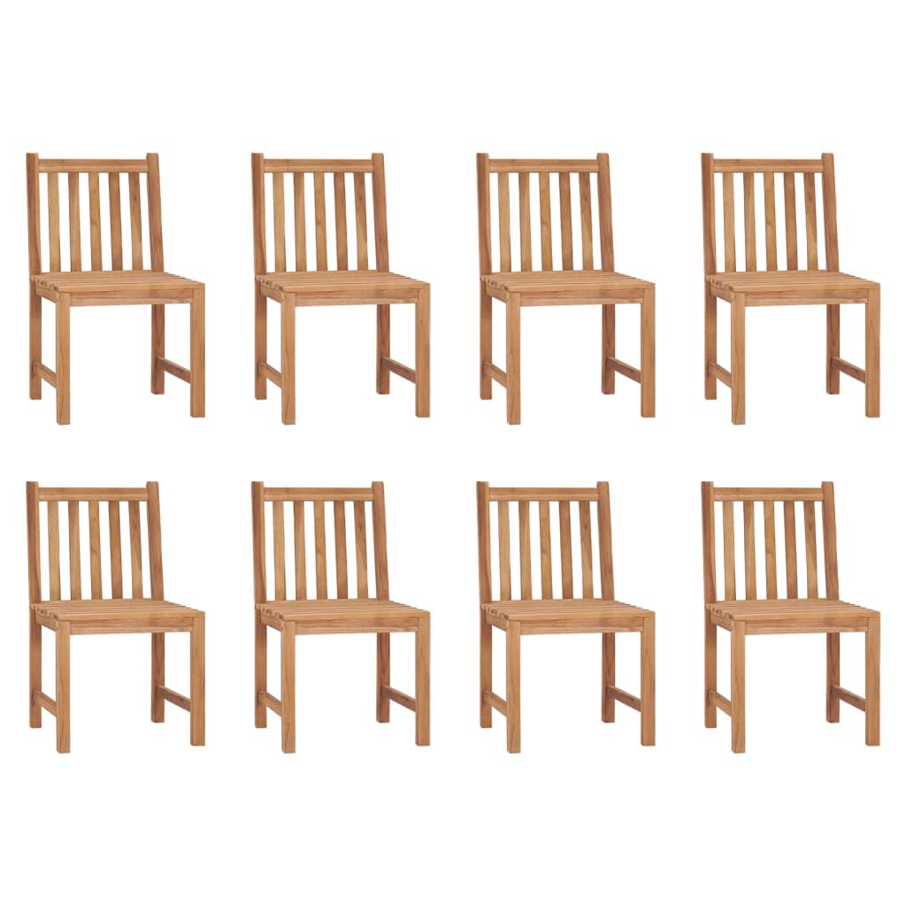 vidaXL Καρέκλες Κήπου 8 Τεμαχίων από Μασίφ Ξύλο Teak με Μαξιλάρια