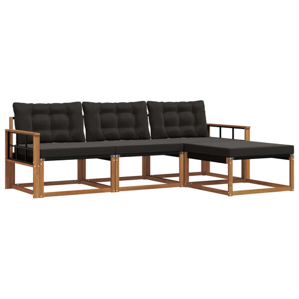 vidaXL &Sigma;&epsilon;&iota;&rho;ά &Kappa;&alpha;&nu;&alpha;&pi;έ &Epsilon;&xi;&omega;&tau;&epsilon;&rho;&iota;&kappa;&omicron;ύ &mu;&epsilon; &mu;&alpha;&xi;&iota;&lambda;ά&rho;&iota; 4 pcs &Phi;&upsilon;&sigma;&iota;&kappa;ό &kappa;&alpha;&iota; &Mu;&alpha;ύ&rho;&omicron;