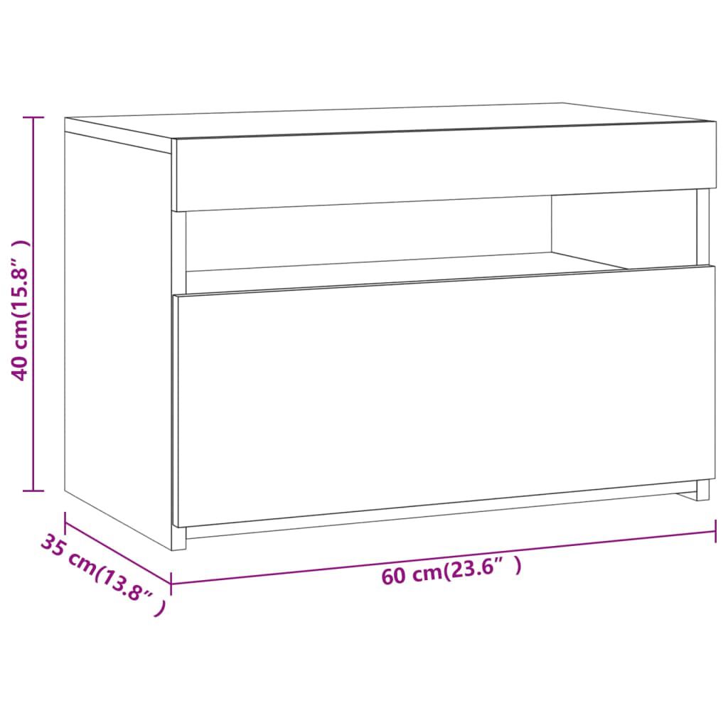 vidaXL Έπιπλο Τηλεόρασης με LED Γκρι Sonoma 60 x 35 x 40 εκ.