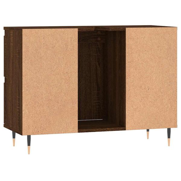 vidaXL Ντουλάπι Μπάνιου Καφέ Δρυς 80 x 33 x 60 εκ. Επεξεργασμένο Ξύλο