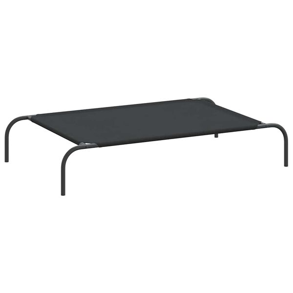 vidaXL Ανυψωμένο κρεβάτι σκύλου μαύρο 110x65x20 cm ύφασμα Οξφόρδης