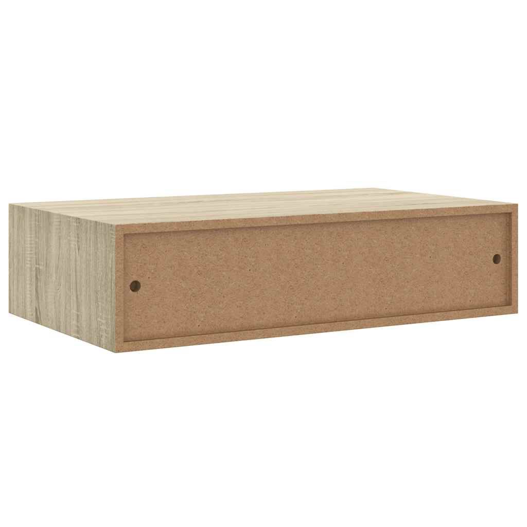 vidaXL Ράφι Επιτοίχιο με Συρτάρι Χρώμα Δρυός 40 x 23,5 x 10εκ. από MDF